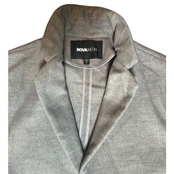 NOVA MEN Gray Long Overcoat Men's Size Medium - Picture 3 of 9